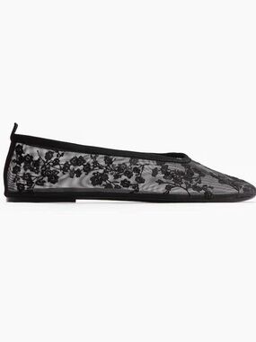 H&M Black Lace Mesh Ballet Flats